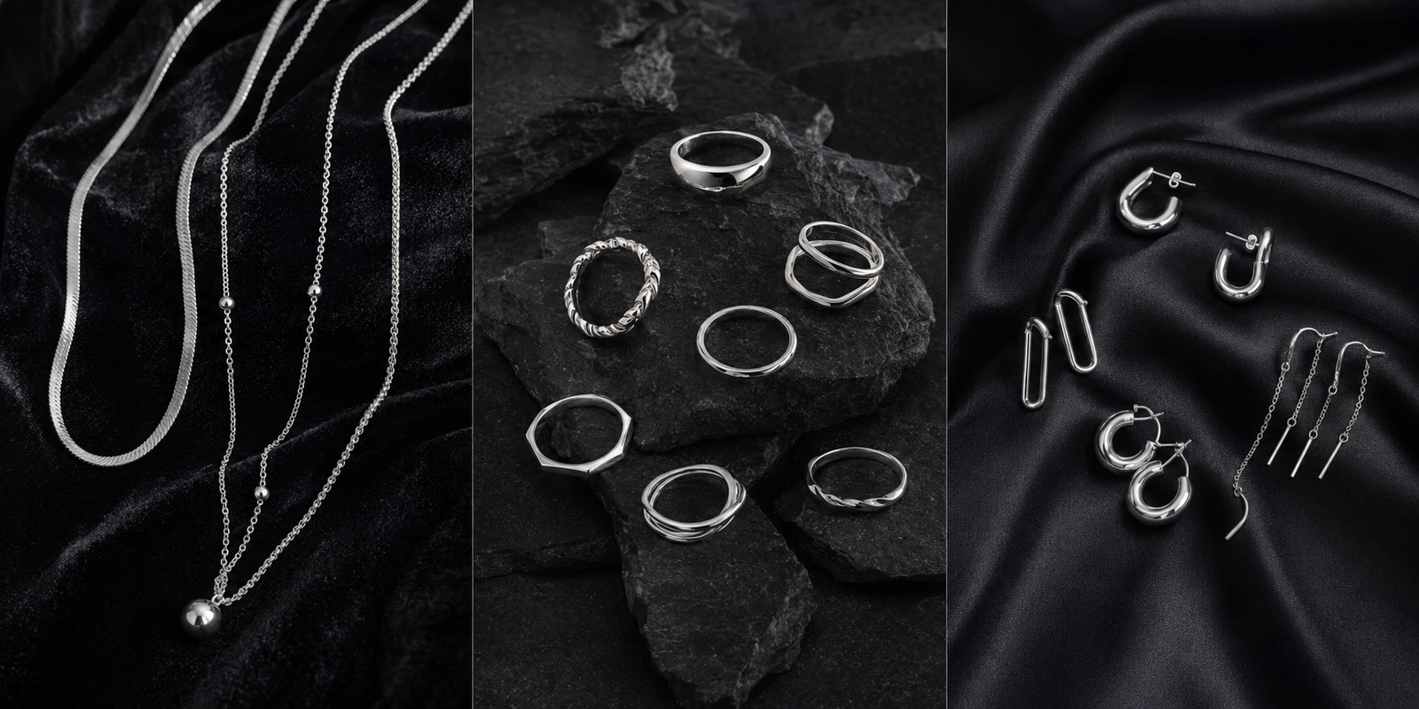 Collares, anillos y aros de plata 925